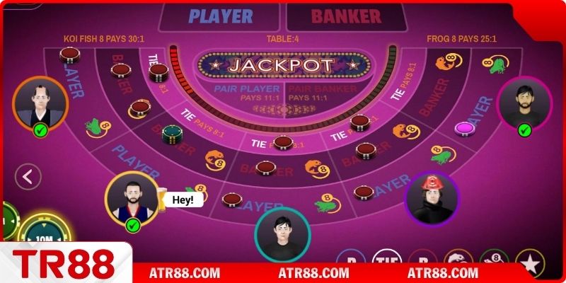 Không gian bàn chơi Baccarat đầy chuyên nghiệp